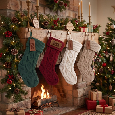 Personalized Stocking with Leather Patch